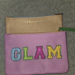 Glam Pink and Gold Pouch Set